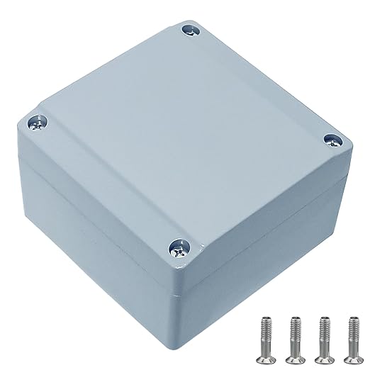 Aluminum Project Box Outdoor Waterproof Junction Box Outdoor Electrical Junction Box Small Electrical Box Outdoor Universal Enclosure Gray 3.9"x3.9"x2.3"