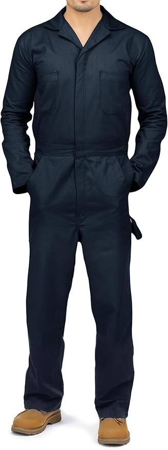 NY Threads Men’s Twill Coverall Relaxed Fit Long Sleeve Utility Work Wear