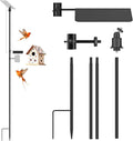 Ground Stake Mount Stand for Outdoor Cameras and Solar Panels, Adjustable Height and Angle Security Camera Pole, Universal 1/4"-20 UNC Thread, Compatible with Arlo, Wyze, Ring Stick up Cam and More