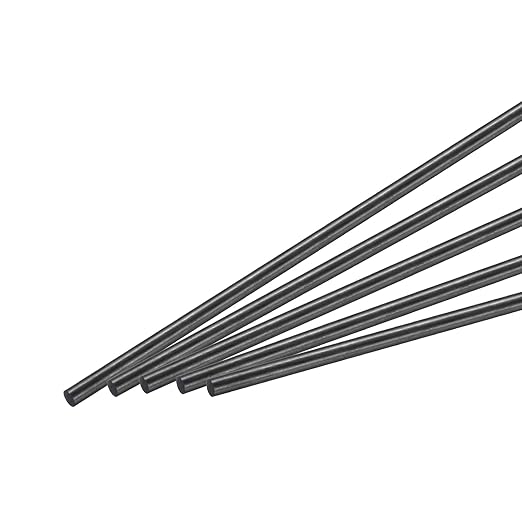 MECCANIXITY Carbon Fiber Rod, 4.5mm x 150mm Carbon Rod Bar for RC Airplane DIY Craft Kite Wing Tube Quadcopter Arm Repair Pack of 5