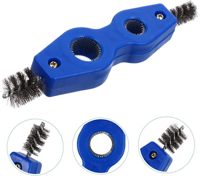Wakauto Car Battery Brush Battery Terminal Cleaning Brush, 4 in 1 Steel Wire Brush Heads for Battery Terminals Machine Parts Cleaner Tool