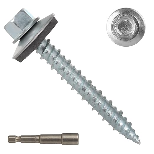 Metal Roofing Screws#10 × 1-1/2 Inch, 300Pcs Zinc Plated Hex Head Metal Roof Screws with Rubber Washers for Corrugated Roofing Panels (Hex Socket Included)