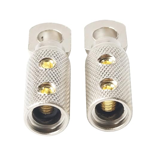 4 GA Wire Terminal Connector 5/16 Ring Wiring Terminals 4 Gauge Power Ground Cable Lugs with Adhesive Heat Shrink Tubing (2PCS)