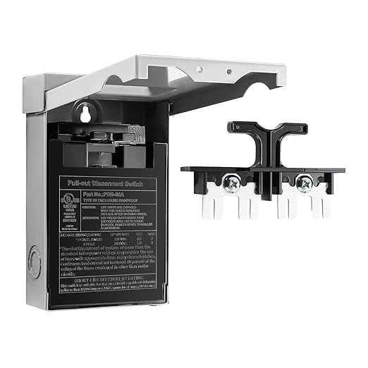 60 Amp AC Disconnect Switch Outdoor 120/240VAC Pull Out Switch Waterproof Metal Box for Air Conditioning Fused (Fuse not Included)