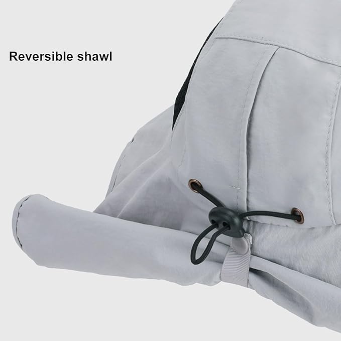 Solar Fan Hat Wide Brim Hat with Fan Sunscreene Neck Flap 3-Speed Outdoor Sun Hat for Fishing,Hiking,USB Solar Charging