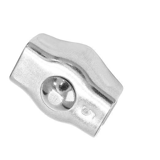 10 Pcs M5 Stainless Steel Single Wire Rope Clips, Simplex Bolt Cable Clamp for 3/16 Inch Diameter Wire Cable