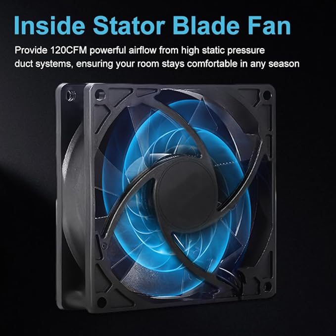 Smart Register Booster Fan 4” x 10” with Thermostat Control Intelligent Heating Cooling Trigger, 10 Fan Speed Adjustable AC Air Vent Fan Booster for Room Wall Floor White