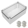 LeMotech Junction Box IP67 Waterproof Dustproof Electrical Box Project Box DIY Enclosure Gray with Transparent Clear Cover, External Size 9.8x5.9x3.9in (250x150x100mm)