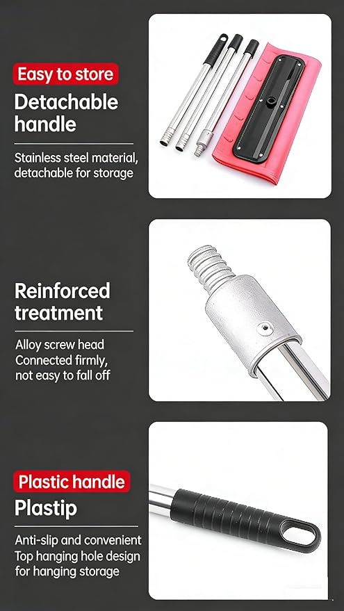 Snow Roof Rake, Foam Head Roof Snow Rake, Foam Broom Scraper for Clearing, Adjustable Telescoping No-Scratch Snows Broom, for Windshields, , Solar Panels and Shingle Overhangs (157.5inch/4m)