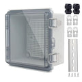 Junction Box, Outdoor Electrical Boxes Waterproof IP67 ABS Plastic Project Box Stainless Latches Enclosure with Mounting Plate 150x150x90mm