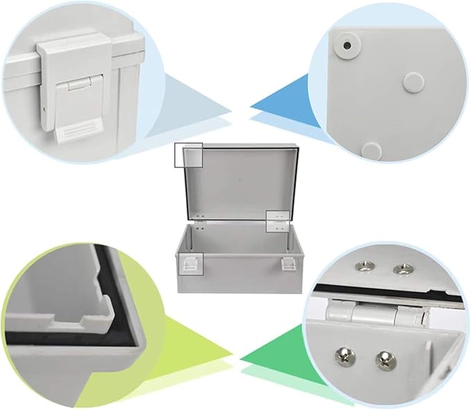 Ogrmar ABS Plastic Dustproof Waterproof IP65 Junction Box Universal Electrical Project Enclosure with Lock (5.9"x5.9"x3.5")