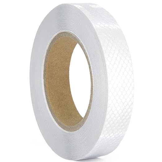 Reflective Tape, Waterproof Self Adhesive Dot Reflective Tape Outdoor Safety Caution Reflector for Trailers, Bikes, Cars（Silver, 1 Inch x 65 Feet）