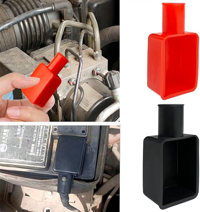 6 Pcs Battery Terminal Cover, Battery Terminal Protector Cover, Battery Terminal Protective Caps, Car Insulating Battery Cover, Rubber Positive and Negative Poles Stud Covers, for Car Motorcycle Truck