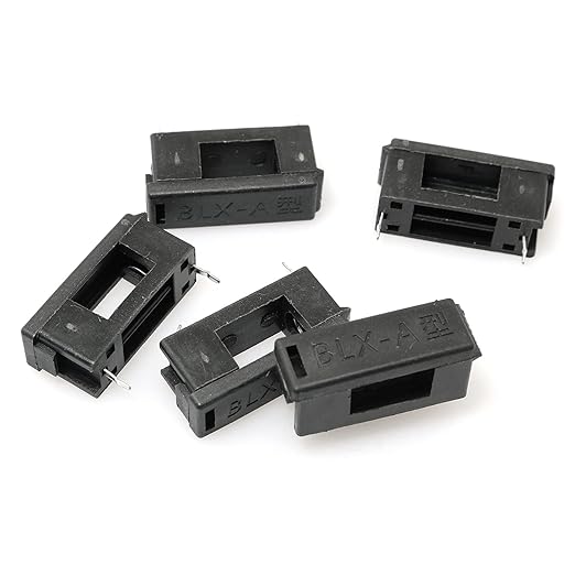RLECS 30pcs BLX-A 5 x 20 mm PCB Fuse Holder Plastic Fuse Seat with Cover, Black