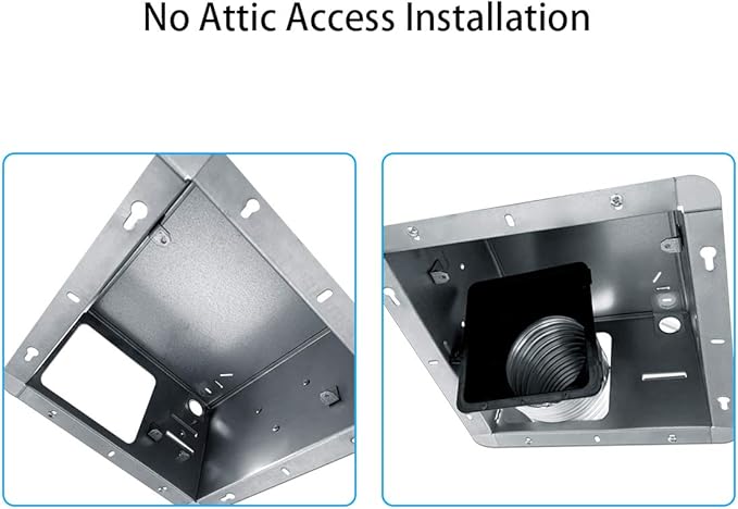 Tech Drive Super Quiet 110 CFM, 1.5 Sone Bathroom Ventilation and Exhaust Fan with Humidity Sensor, No Attic access Needed Installation, Ceiling Mounted Fan,White
