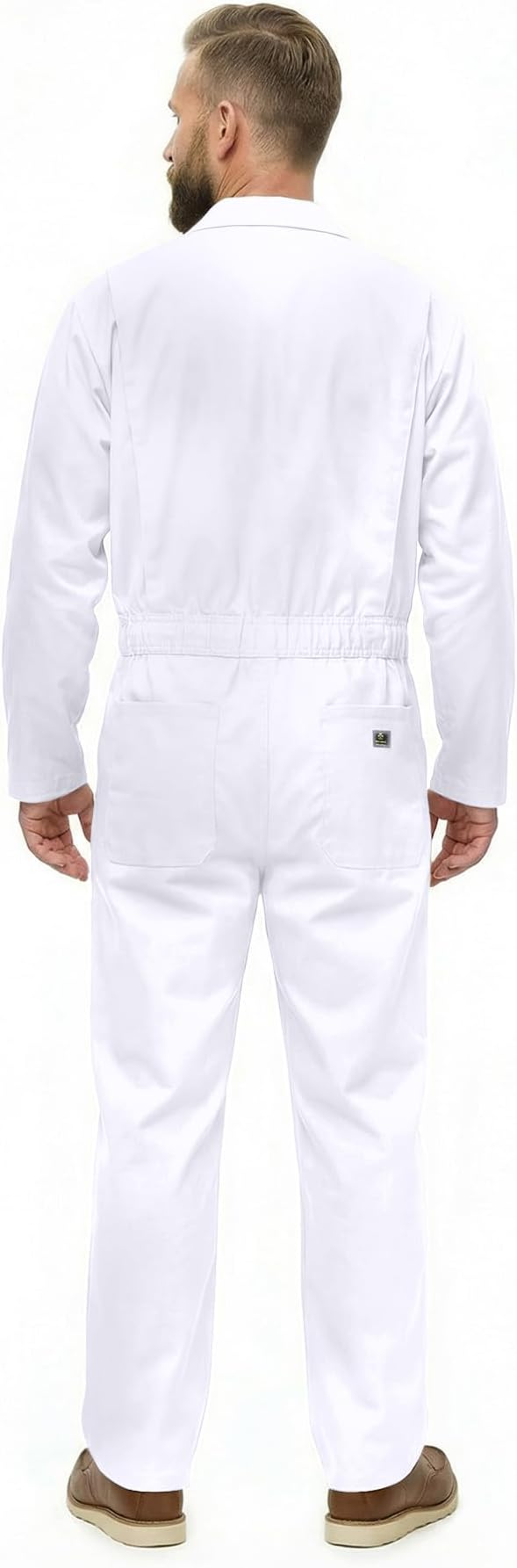 Natural Uniforms Mens Long Sleeve Zip Up Twill Coverall, Stain and Wrinkle Resistant