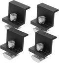 4pcs Adjustable Aluminum Solar Panel Mounting Clamps for Ground Mounting Compatible Solar Brackets and Racks Mid Clamps for Panel Installation