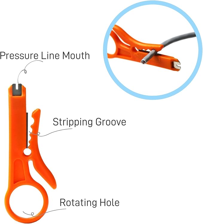 Network Crimper, Network Cable Stripper Cutter RJ45 Crimping Tool Ethernet Wire Cutter Crimper Crimping pliers for RJ11 RJ12 RJ45 6P6C/4C,8P8C Cat7 Cat6A Cat6 Cat5E Cat5 Modular Plugs Connectors