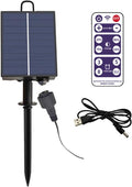 ZPSHYD Solar Battery Box for LED String Lights, Outdoor String Lights Control Panel with DC Charging 8 Remote Control Modes Pack Powered Lithium Panel Light w/Remote Control (24V)