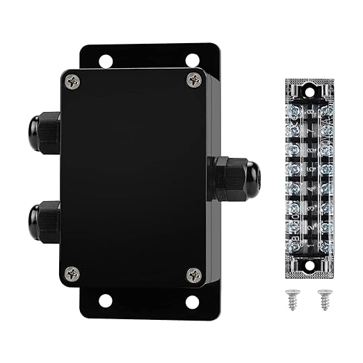 ABS IP67 Waterproof Dustproof Electrical Junction Box, with 15A 600V Barrier Terminal Cable Connector, 1 in/2 Out Power Junction Box（3.93 * 2.67 * 1.96in）