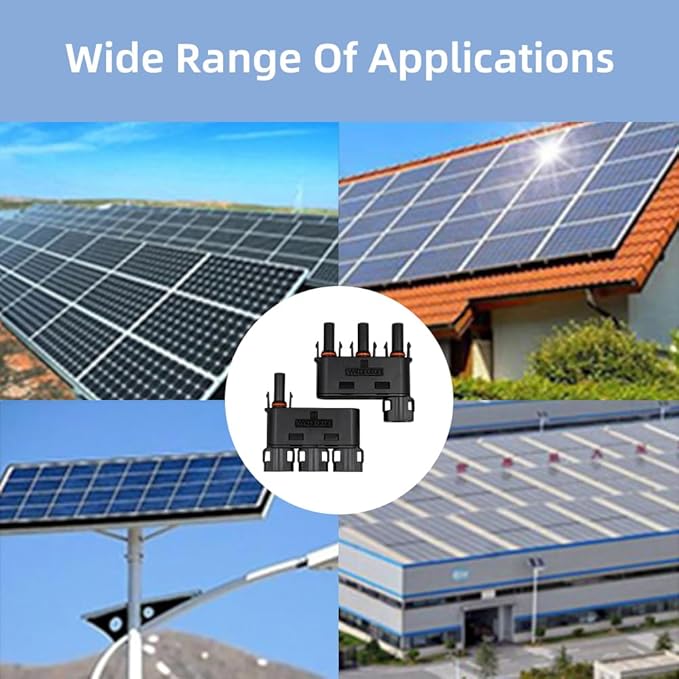 Solar Branch Connector IP68 1500V FMM+MFF, Y Connector for Parallel Connection Between Solar Panels, 1 Pairs (3 to 1)