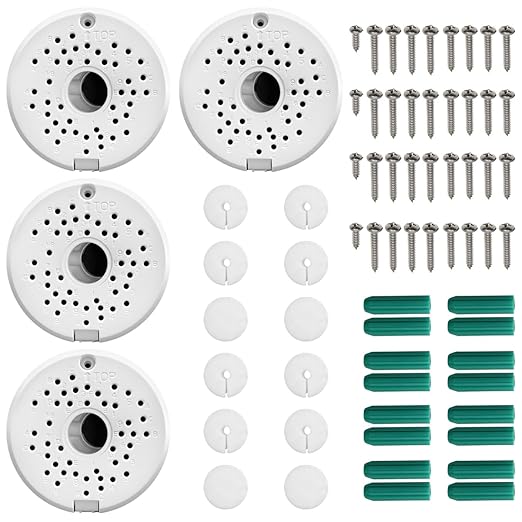 (ABS New) Security Camera Junction Box,Security Camera Bracket Outdoor,Plastic Waterproof Security Camera Mount Hide Cable Junction Box for Arlo Solar Panel Flip Cover Cable Cover