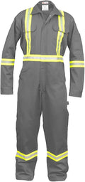 Just In Trend Safety Hi Vis Coverall with Leg Zipper – 100% Cotton, 7 oz