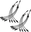 BougeRV Solar Y Branch Connectors Extra Long Solar Panel Parallel Connectors 1 to 4 Solar Cable Wire Plug Tool Kit (2 Pairs/M/FFFF and F/MMMM)