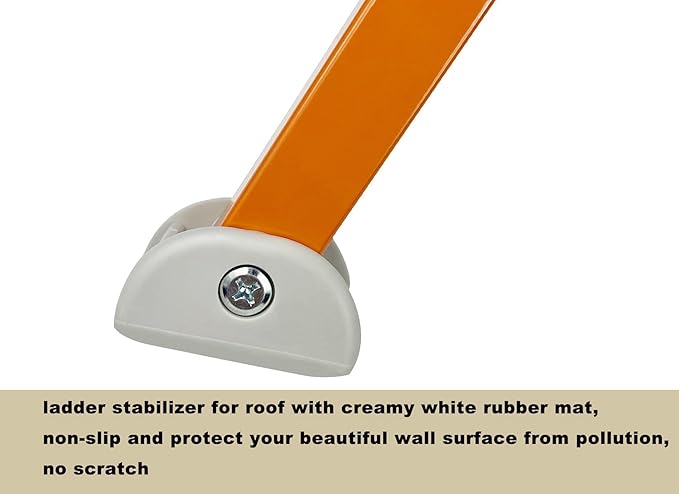 Qualward Ladder Stabilizer, Extended Ladder Stabilizer Accessory for Roof Gutter with Non-Slip Rubber Feet, Heavy Duty Steel Ladder Roof Hook with Wing Span/Wall Ladder Standoff