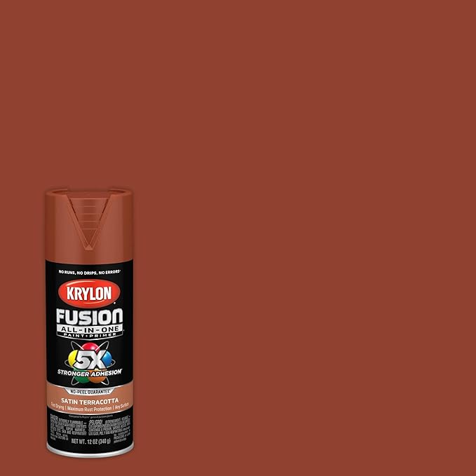 Krylon Fusion All-In-One Adhesive Spray Paint for Indoor/Outdoor Use, 12 oz, Terracotta