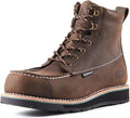 Golden Retriever 6''Composite/Soft Toe Work Boots For Men,Waterproof Wedge Moc Toe, Oil/Slip Resistant, Leather Welt, Industrial Construction Durty work Boots,EH G6155-G6255-G6355