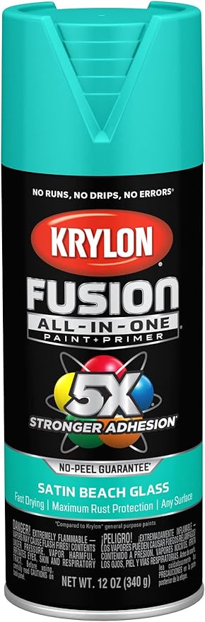 Krylon Fusion All-In-One Adhesive Spray Paint for Indoor/Outdoor Use, 12 oz, Beach Glass