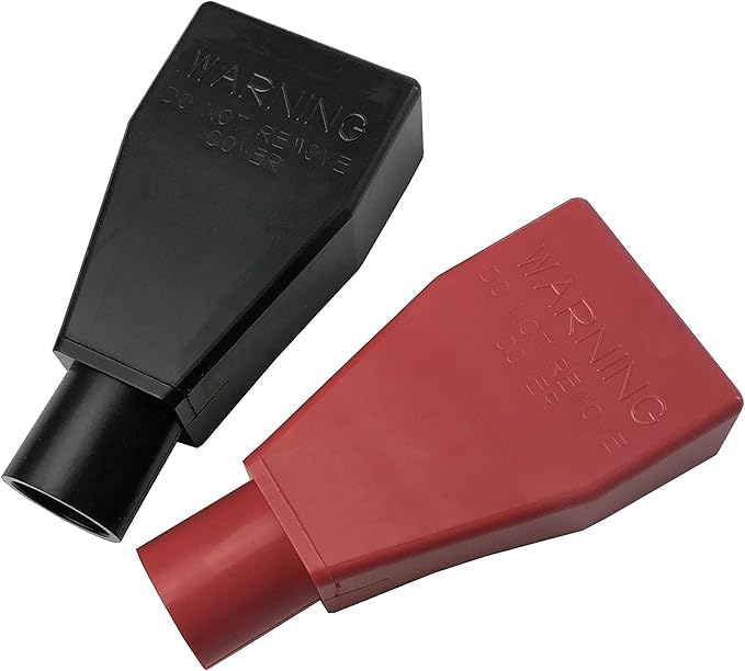MGI SpeedWare Top Post Battery Terminal Insulator Covers, Red + Black Pair (2/0 AWG)