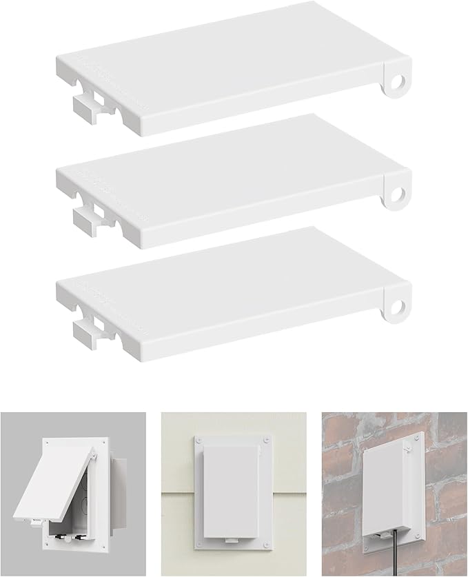 Type 3r Enclosure Cover, DBVW-1 Outdoor Outlet Cover for Wet Locations (Vertical), Electrical Box Replacement Cover for DBVR1W/DBVS1W/60VW in Box Electrical Outlet Box - White(3-Pack)