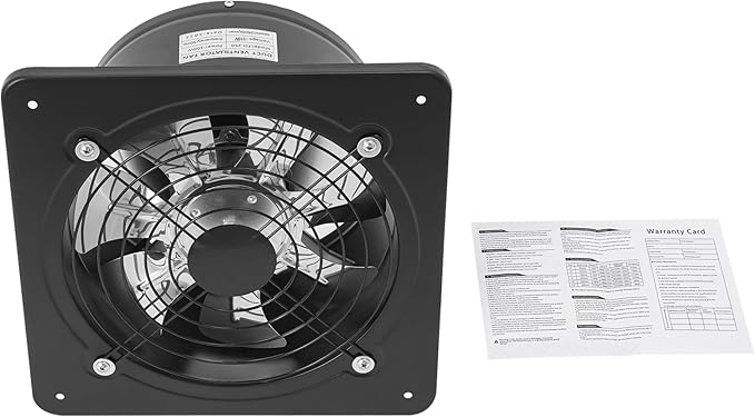 10 Inch Exhaust Fan, 110V 80W Industrial Axial Flow Fan Portable Ventilation Fan with Backdraft Damper, Wall Mount Utility Blower Ventilator Extractor for Garage Shops Kitchen, 2600RPM