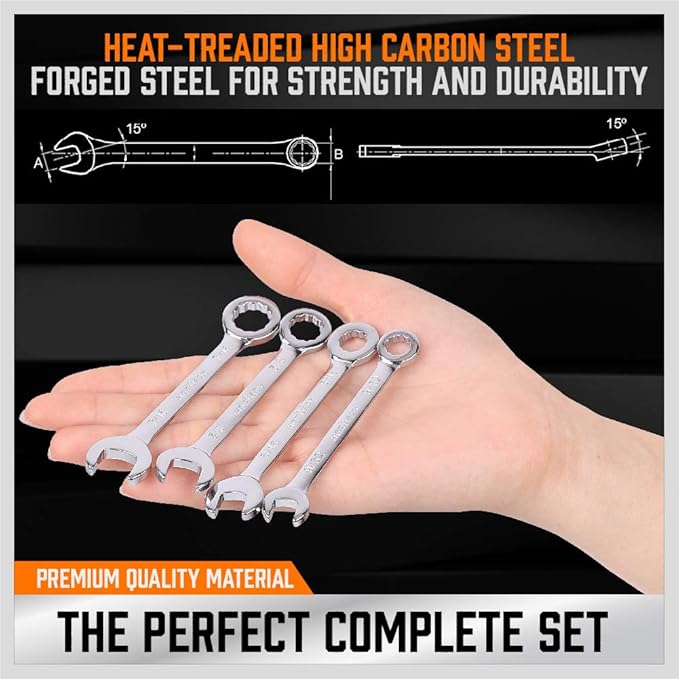 HORUSDY 20-Piece Mini Wrench Set, Small Wrench Set, Metric and SAE Mini Combination Wrench Sets