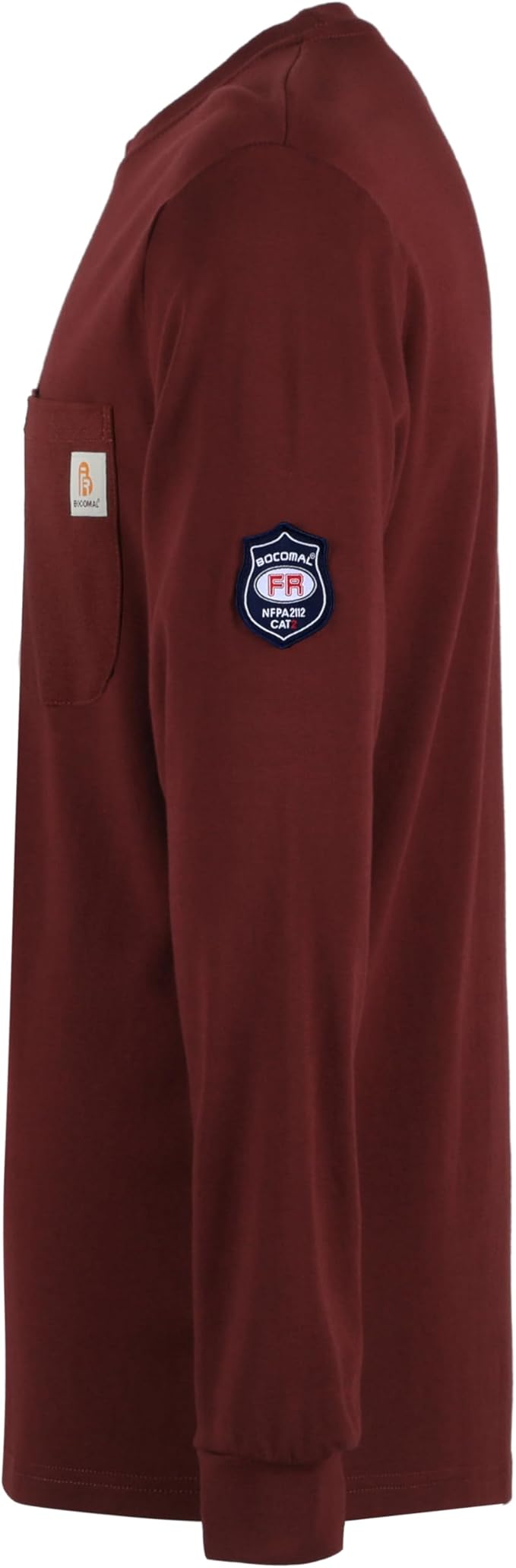 BOCOMAL FR Shirts Crewneck 7oz Midweight Flame Resistant Clothing NFPA2112 CAT2 Men's Fire Retardant Work Shirt