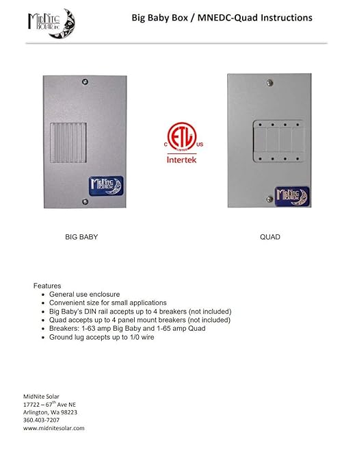 Midnite Solar Breaker Box MNEDC Quad