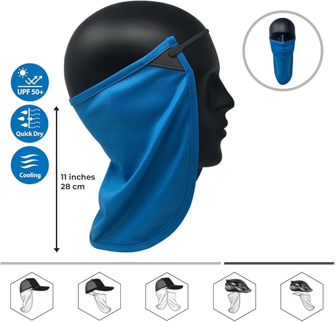 CoolNES - UV Sun Protection Neck Drape Adjustable Multifunctional 2 in 1 Face Covering for Outdoor Fishing - Unisex