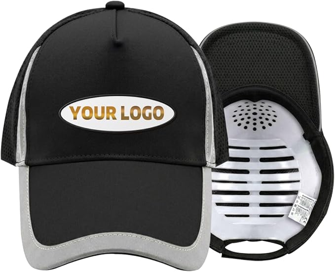 YOWESHOP Reflective Safety Baseball Cap Customize Logo with Removable PE Shell Hi-Vis Safety Work Hat