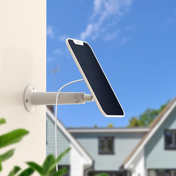 REOLINK 3W Solar Panel Power Designed for Wireless Outdoor Security Camera Solar Powered Cameras, 6V Type C Port, Compatible with Argus Eco/Go PT Plus/Argus 3 Pro/Argus PT, Non-Stop Charging (White)