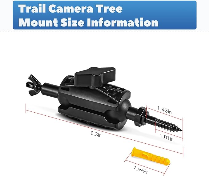Adjustable Trail Camera Tree Mount: Game Camera Outdoor Mounting Bracket Holder with Double 360° Swivel Tilt Ball Joints, 2 Packs