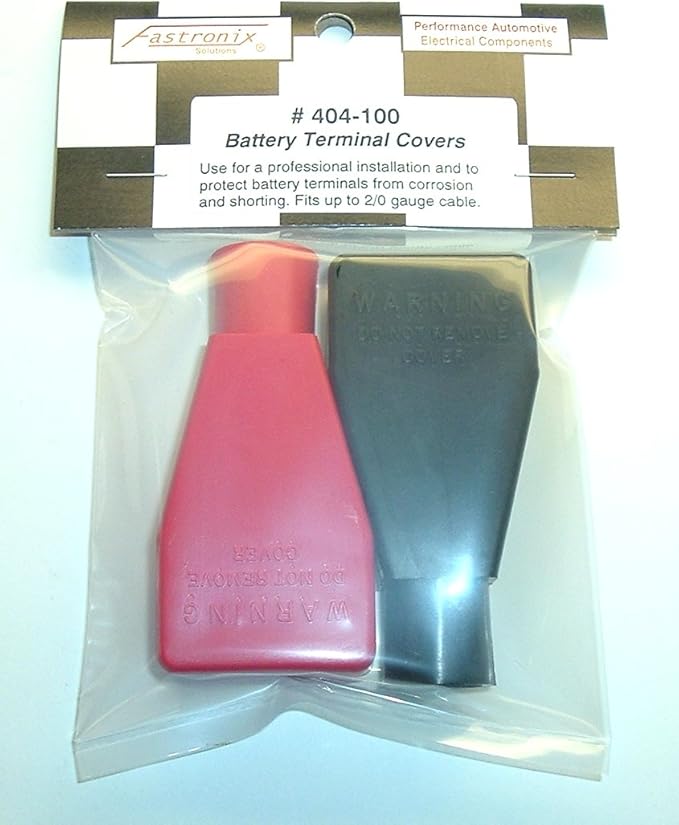 Fastronix Red and Black Top Post Style Flexible Battery Terminal Cover