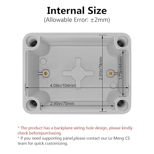 LeMotech Junction Box IP67 Waterproof Dustproof ABS Plastic Project Box for Electrical Outdoor Enclosure Gray 4.3 x 3.1 x 3.3 inch (110 x 80 x 85 mm)