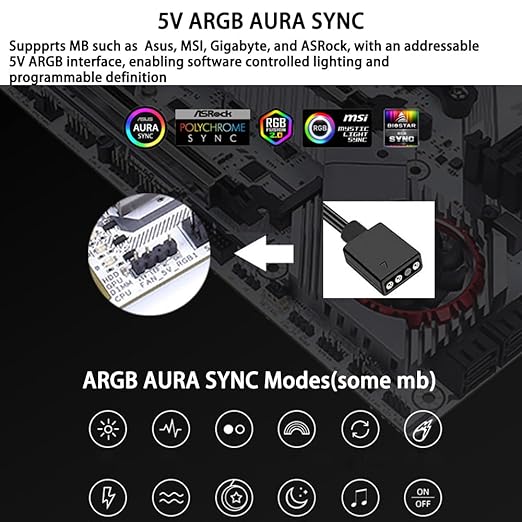 ARGB M.2 Heatsink SSD Heat Sink with Thermal Pads, Aluminum 2280 M2 5V 3Pin Addressable RGB Sync OPENRGB NVME Heatsink for M.2 2280 Nvme SSD