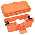 Hrensaw Small Weatherproof Electrical Connection Box(6 x 3.5 x 2.2inch),Outdoor Electrical Box,Waterproof Extension Cord Covers for Plug, Extension Cables, Holiday Lights,Orange
