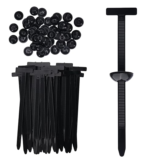 100 Pcs Nylon Universal Cable Tie Buckle for Car - Self-Locking and Easy Install Zipper Clips with Pin & Button Design - UV-Resistant Zip Tie for Quick and Effortless Car Daily Repair