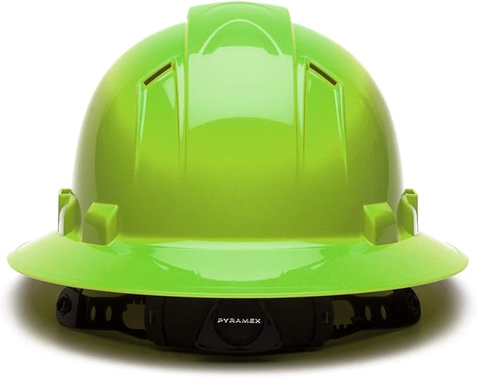 Pyramex Ridgeline Full Brim Vented Hard Hat 4 Point Ratchet Suspension