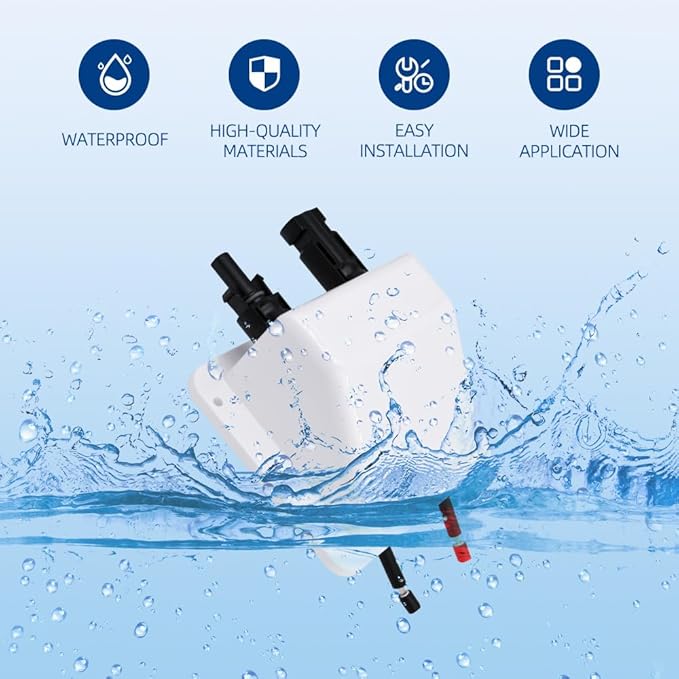Solar Cable Entry Gland, IP68 UV Resistance Dual Cable Entry Housing for Solar Project on Rv, Boat,Camper,Van (with 0.33ft 10awg Cable)