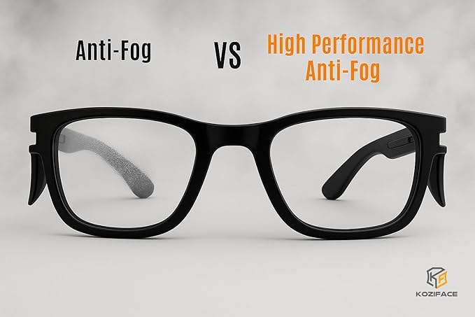 KOZIFACE E52 Anti-Fog Safety Glasses, ANSI Z87.1 Eye Protection with Side Shields, Clear Lens, Lightweight for Work, Lab DIY